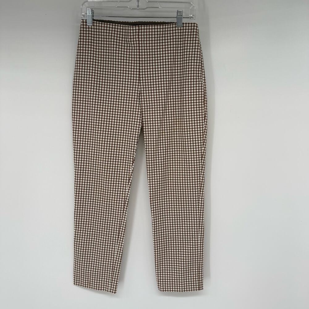 Theory Skinny Legging Grid Stretch Pant Women's Size 8 Cotton Flat Front Plaid - Picture 2 of 9